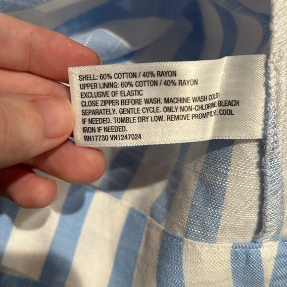 A NEW DAY New Nautical Coastal Blue Striped Sweetheart Neckline Dress Size 4 - Picture 7 of 8